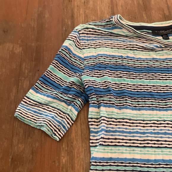 Topshop Blue Teal Body Con Mini Dress Short Sleeved - Picture 4 of 7